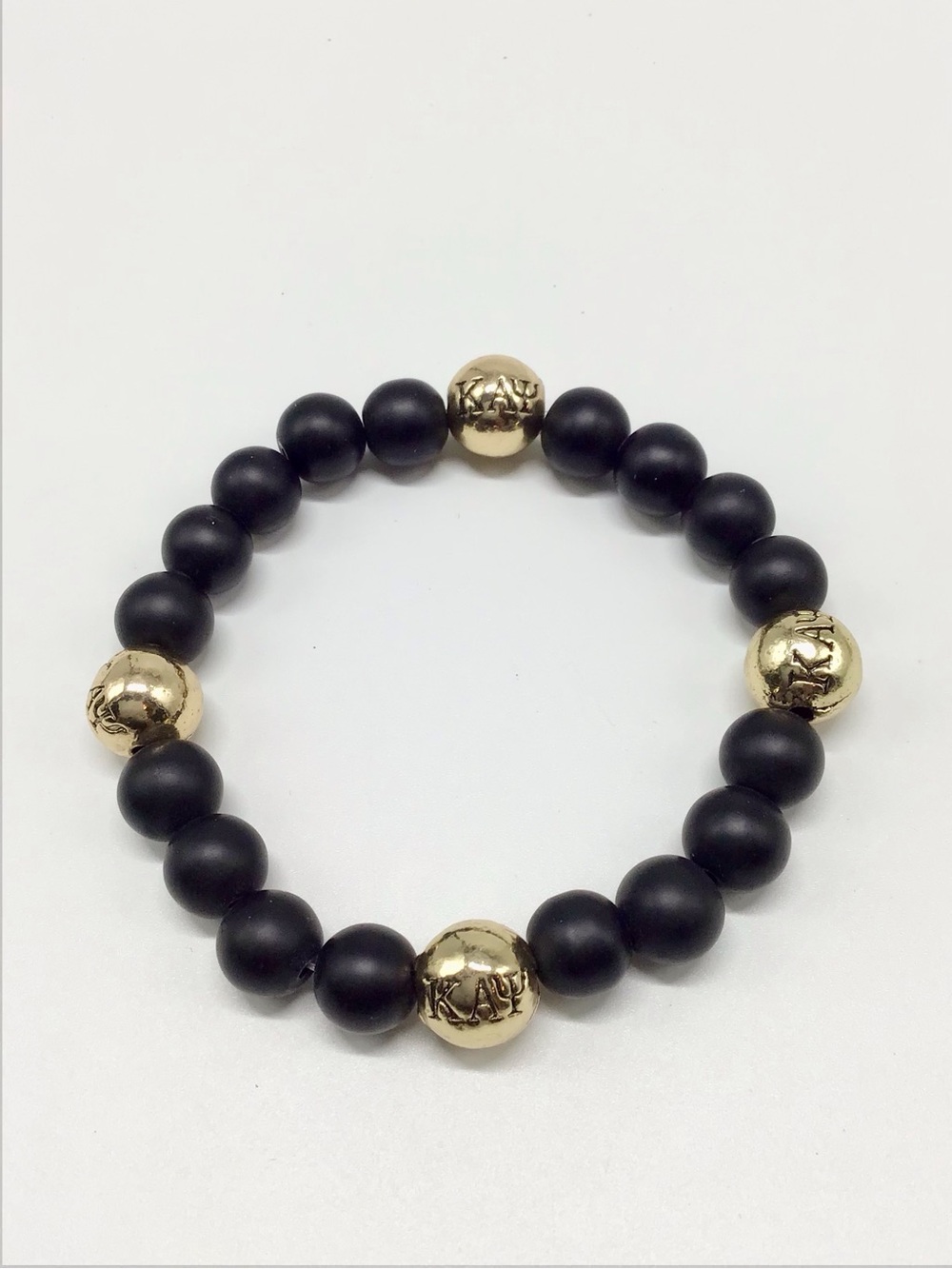 Kappa Alpha Psi Matte Black Bead Bracelet